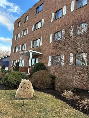 a front view of a building