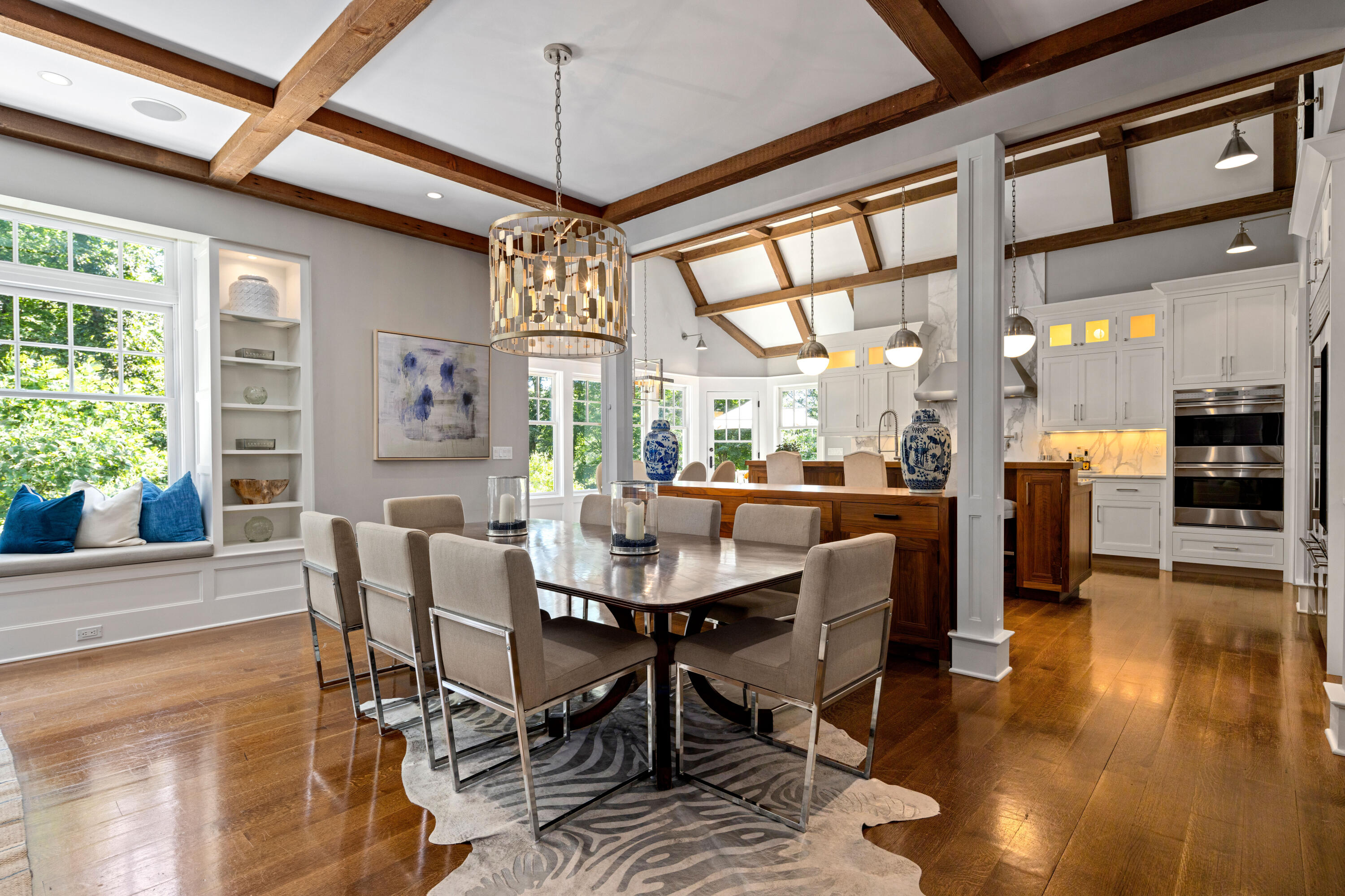 163 Chichester Road New Canaan, CT 06840 - Photo 10 of 40 a view of a dining room with furniture window and wooden floor