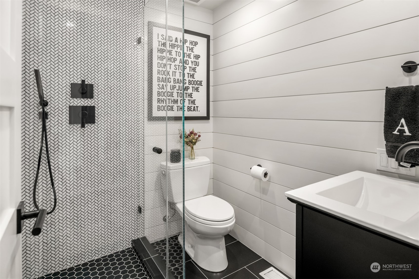 3901 Lake Washington Boulevard North Renton, WA 98056 - Photo 18 of 31 a bathroom with a toilet sink and shower