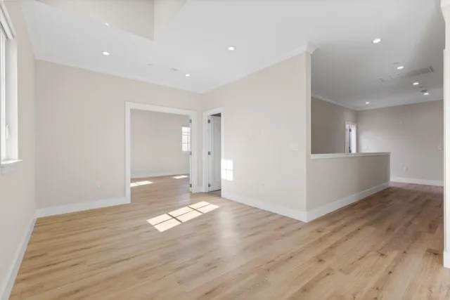 a view of livingroom with wooden floor