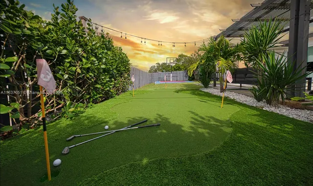 a view of swimming pool with an outdoor space and seating area