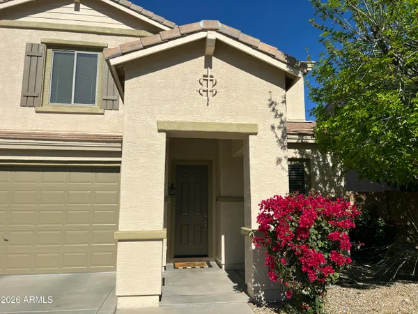 a front view of a house