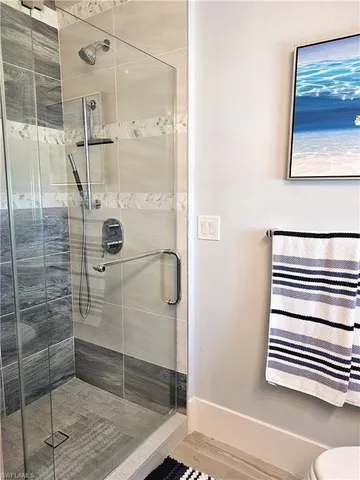 a bathroom with a shower