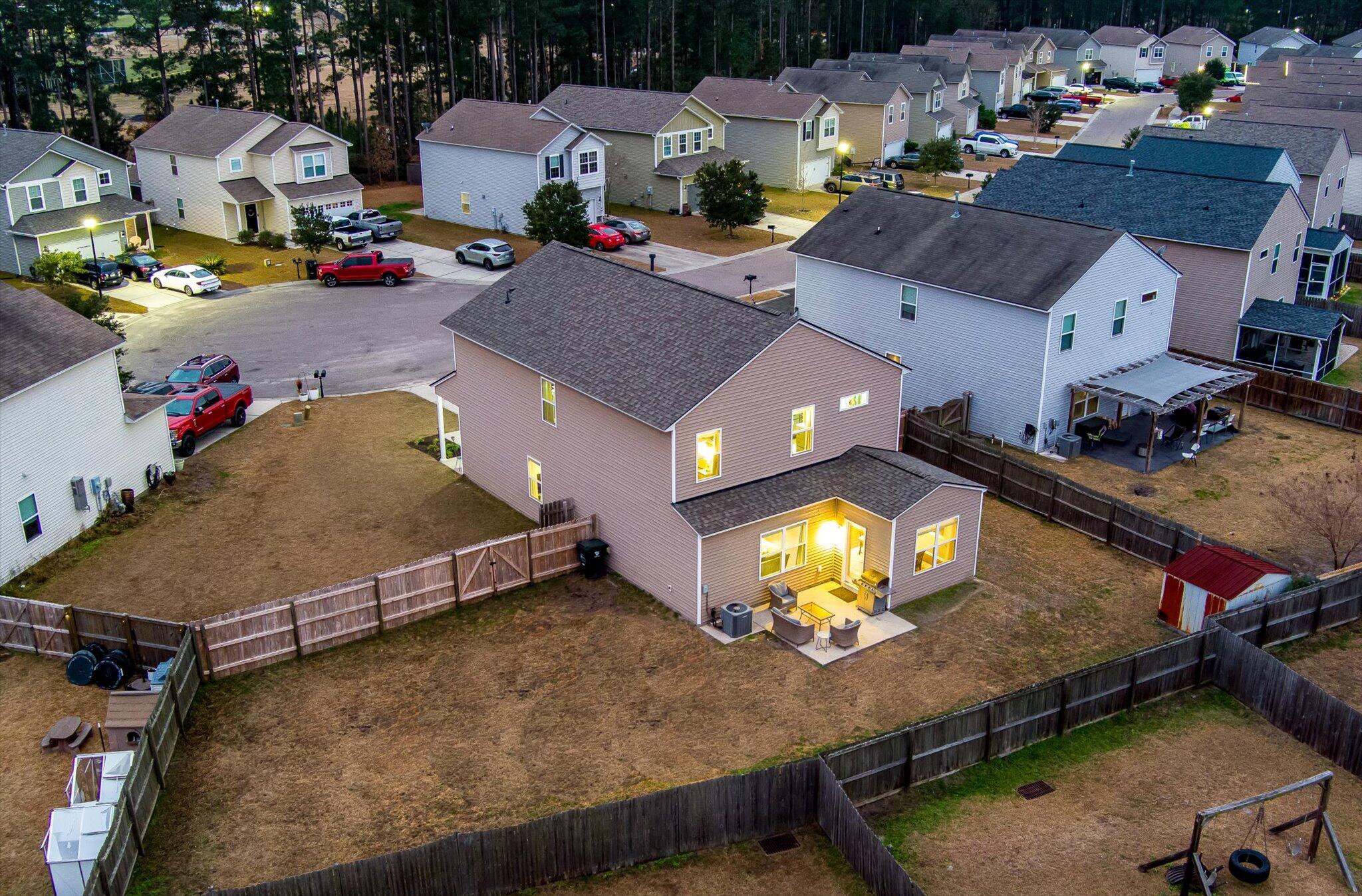 362 Iveson Road Summerville, SC 29486 - Photo 7 of 97 Twilight Aerial of Backyard