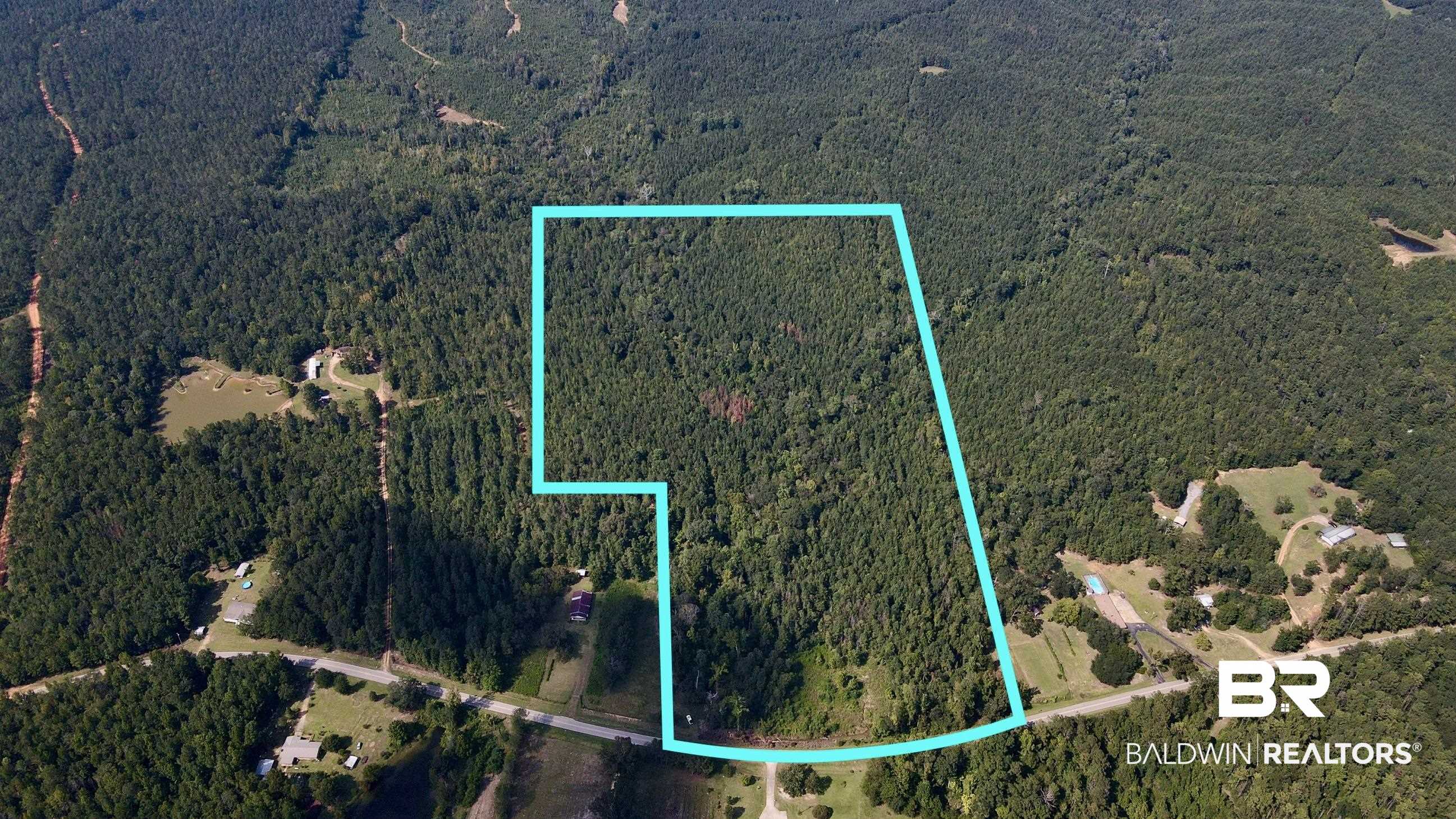 13850 Tallahatta Springs Road Thomasville, AL 36784 - Photo 2 of 27 Aerial overview of property's location featuring property parcel outlined