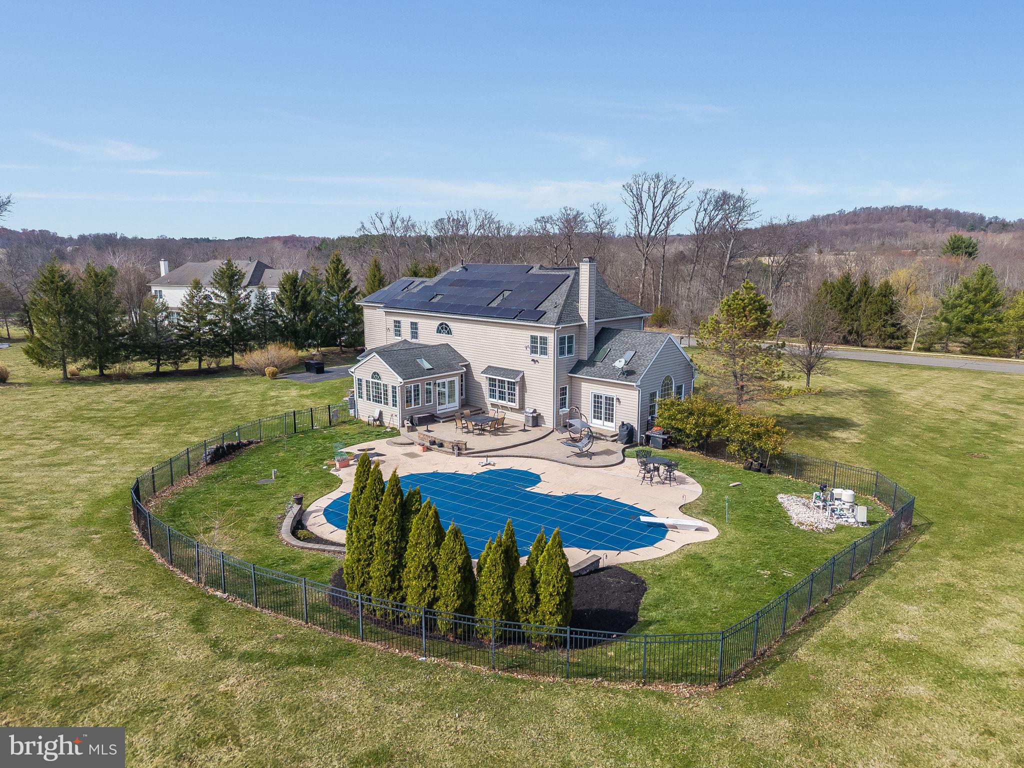 11 Baker Way Pennington, NJ 08534 - Photo 37 of 41 an aerial view of a house with yard swimming pool and mountain view