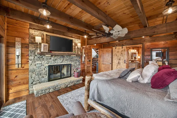 a view of entryway with stairs and wooden floor