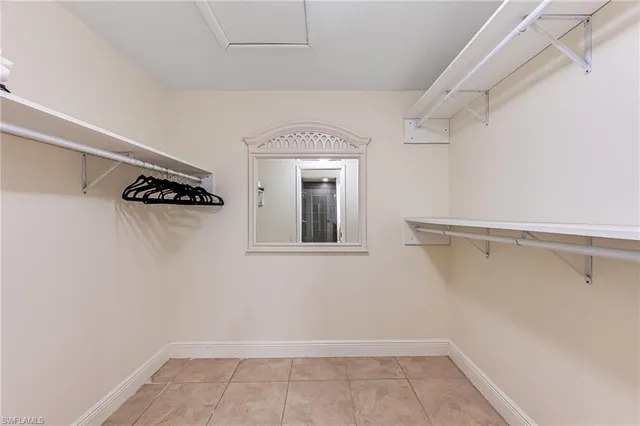 a view of a room with walk in closet