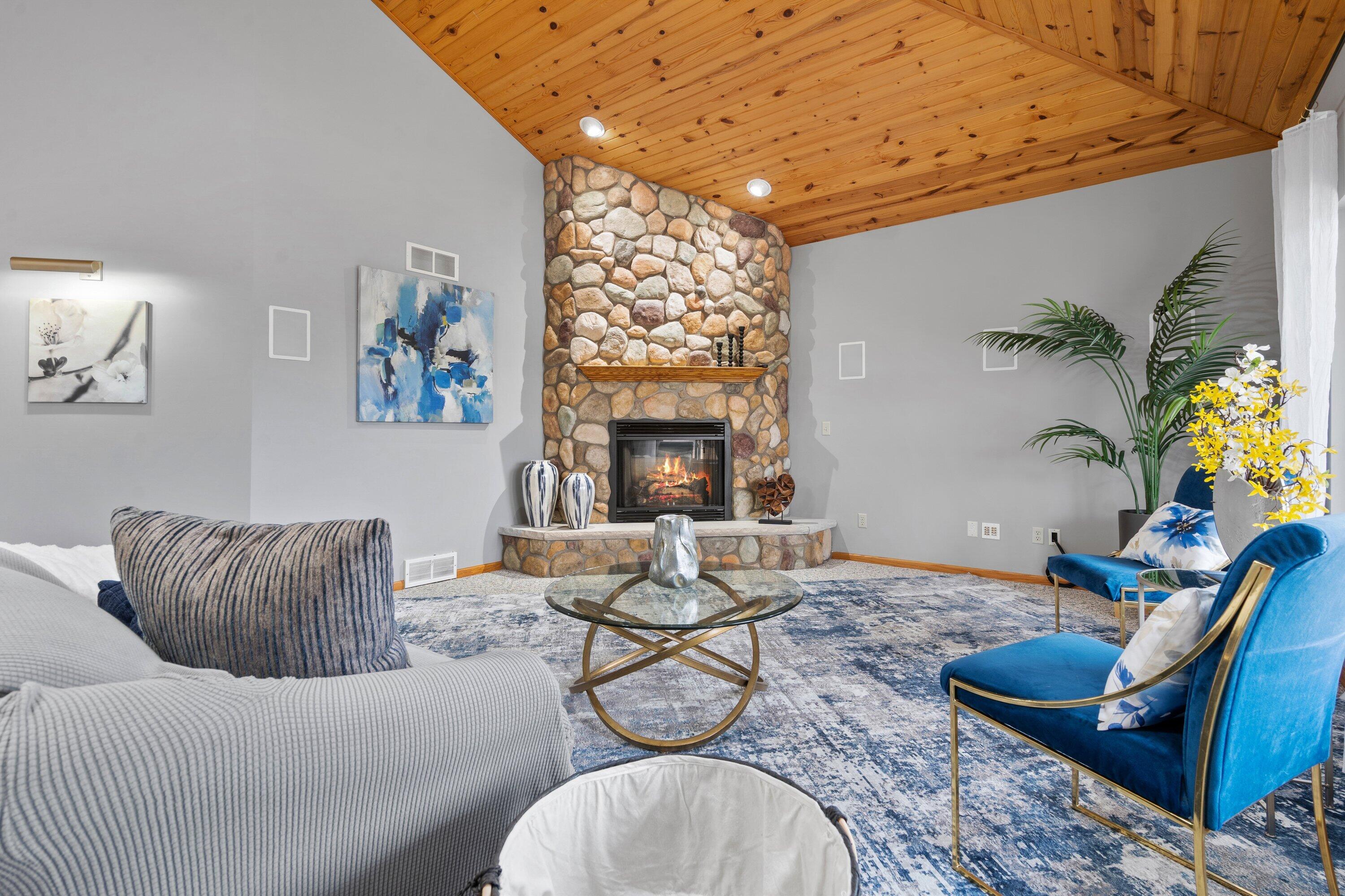 439 92nd Street Raymond, WI 53126 - Photo 11 of 40 Living room w/gas fireplace