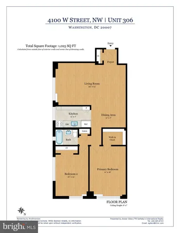 $299,950 | 4100 W Street Northwest, Unit 306, Washington, DC 20007