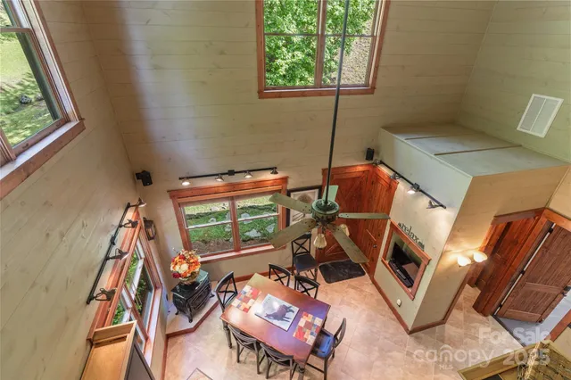 wooden floor and chairs in a room