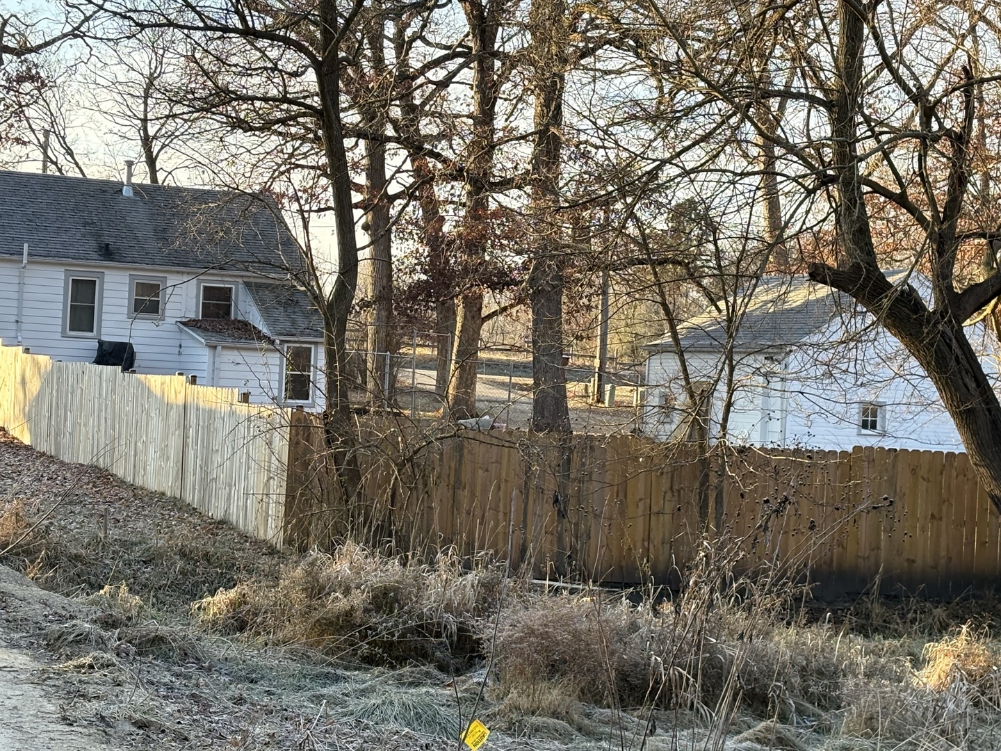9758 East Flagg Road Rochelle, IL 61068 - Photo 21 of 22 a view of backyard with wooden fence and large trees