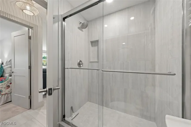 a bathroom with a shower
