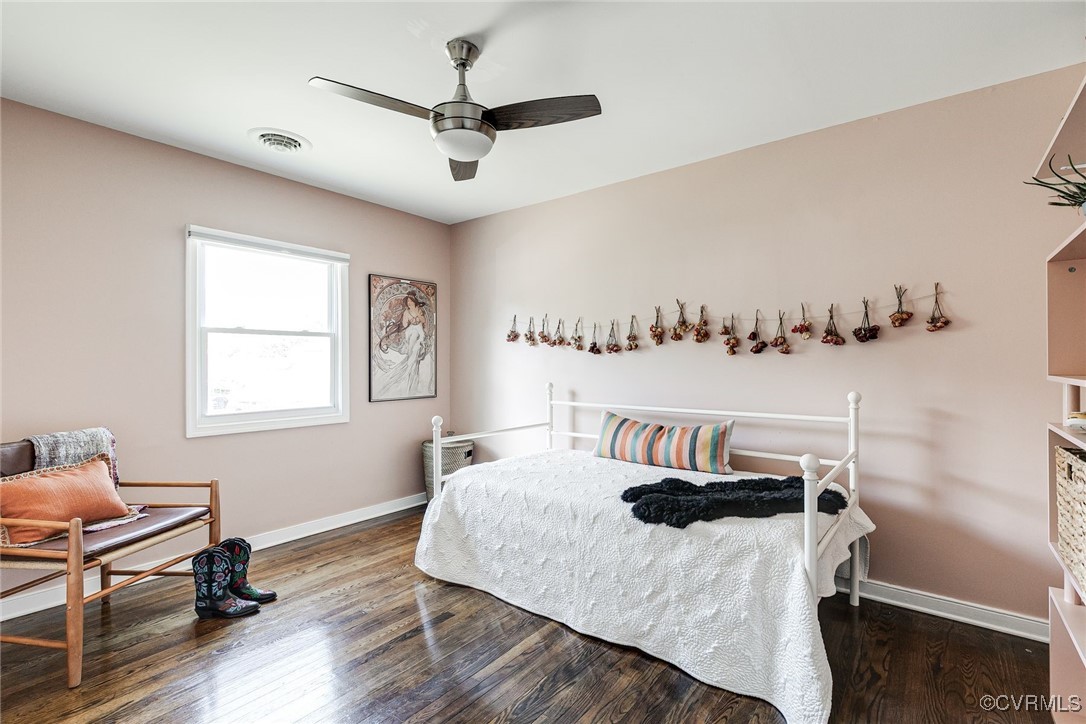 5615 Lipton Road Richmond, VA 23225 - Photo 28 of 38 Bedroom 2 with fresh palette, ceiling fan and hard