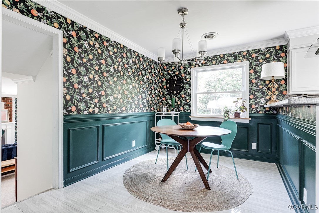 5615 Lipton Road Richmond, VA 23225 - Photo 7 of 38 Vibrant dining room with elegant wainscoting, new