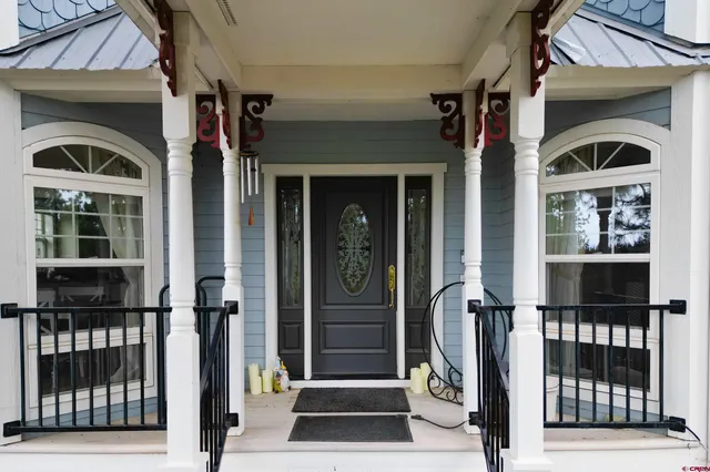 front view of a house with a door