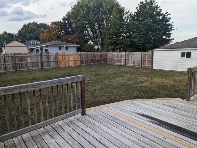 a view of a wooden deck