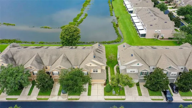 an aerial view of a house
