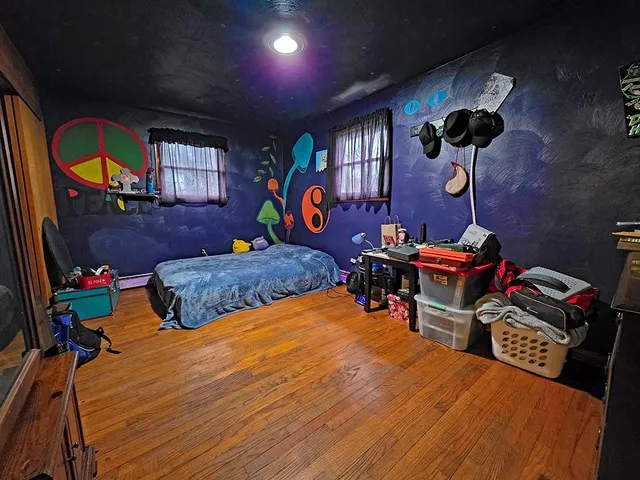 a room with musical instruments