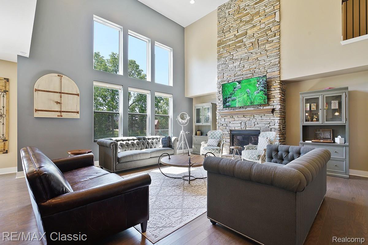 1475 Hickory Ridge Court South Canton, MI 48187 - Photo 9 of 32 Great Room with Stone Fireplace.jpg