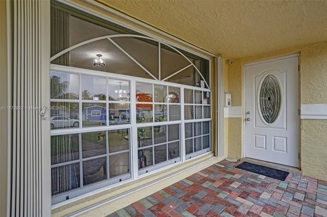 a view of a door of a house