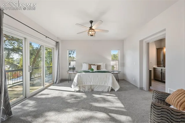a living room with a bed furniture and a window