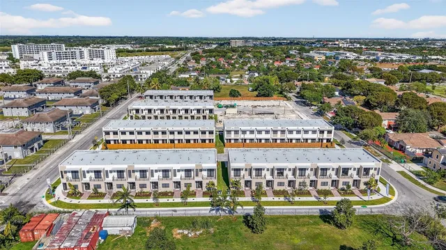 an aerial view of a city