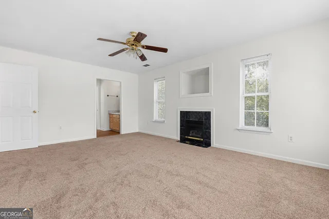 an empty room with a window