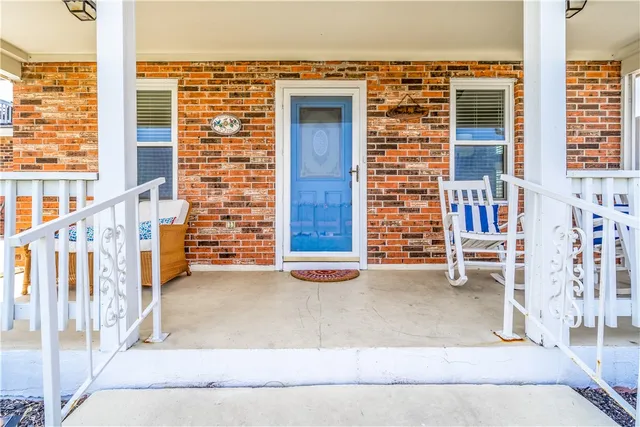 a view of an entrance of the building