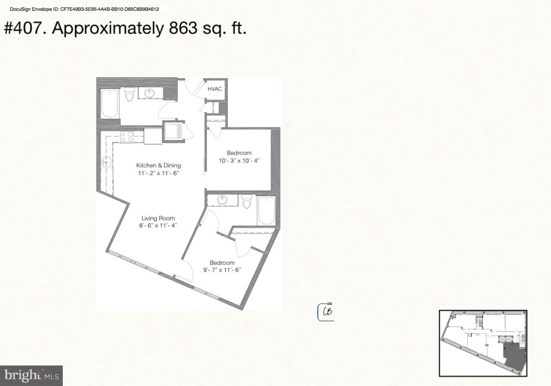 460 New York Avenue Northwest, Unit 407 Washington, DC 20001 - Photo 64 of 64 Floor Plan