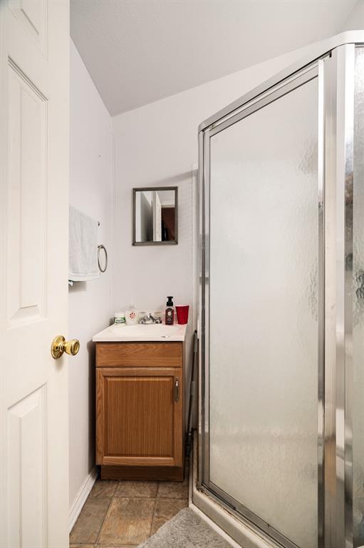 28 Private Road Sumner, TX 75486 - Photo 9 of 17 Full bath featuring vanity and a shower stall