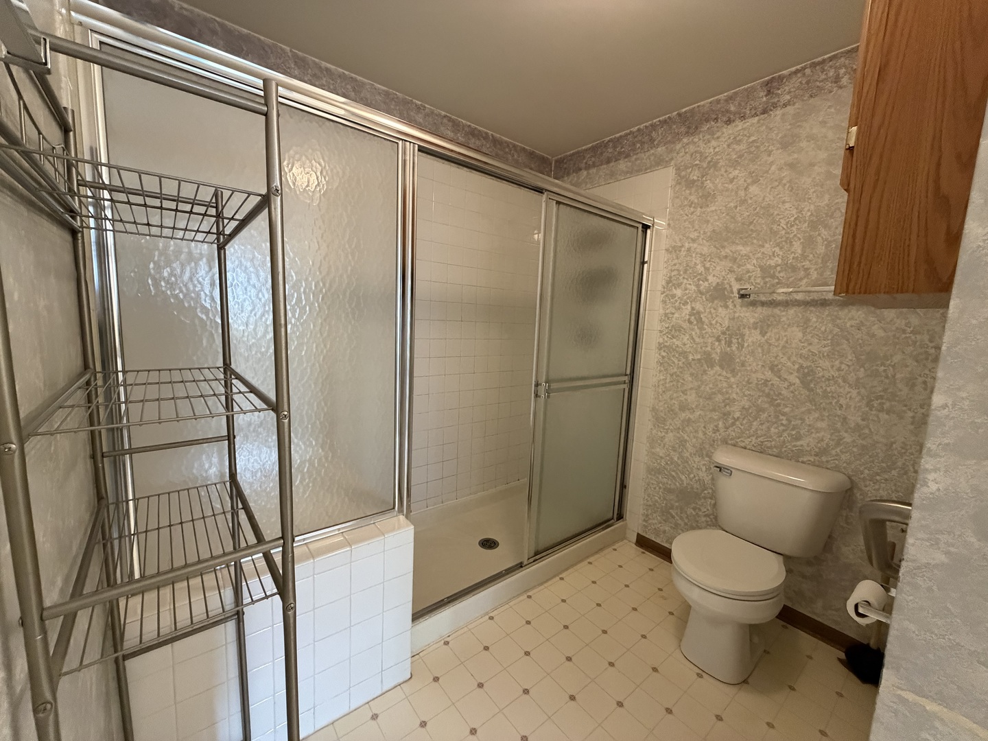 311 Sheffield Court, Unit 1 Roselle, IL 60172 - Photo 19 of 29 a bathroom with a toilet and a shower