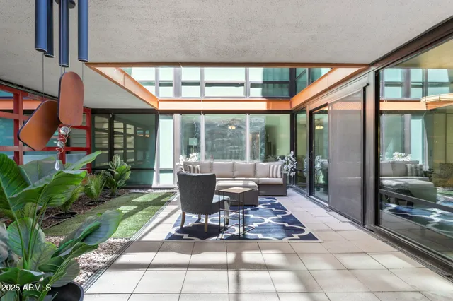 a outdoor space with chairs and couch