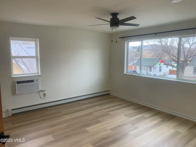 a view of an empty walk in closet