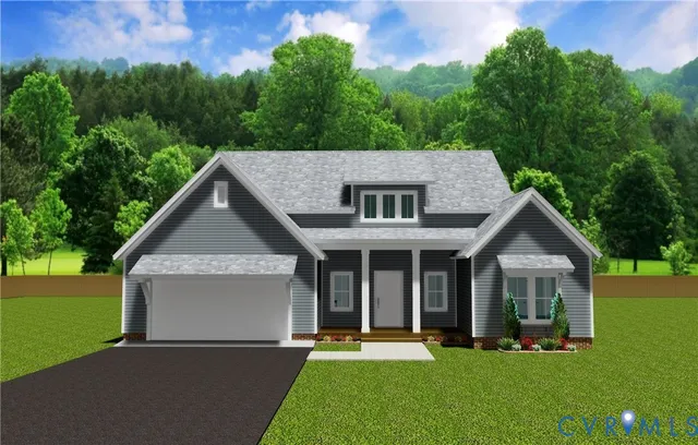 front view of a house with a yard