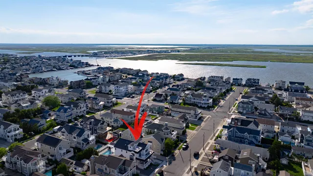 a city view with ocean