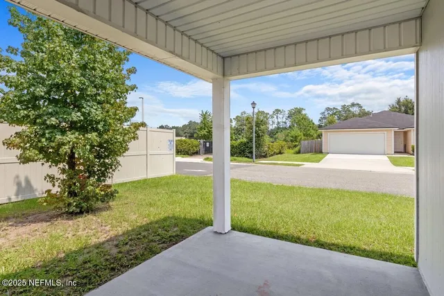a house view with a garden space