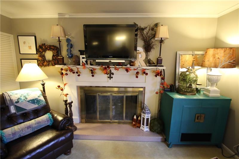 111 Taylor Run Road Monongahela, PA 15063 - Photo 22 of 25 Beautiful Log Burning Fireplace featuring Brass Hearth & Marble Base in Living Room