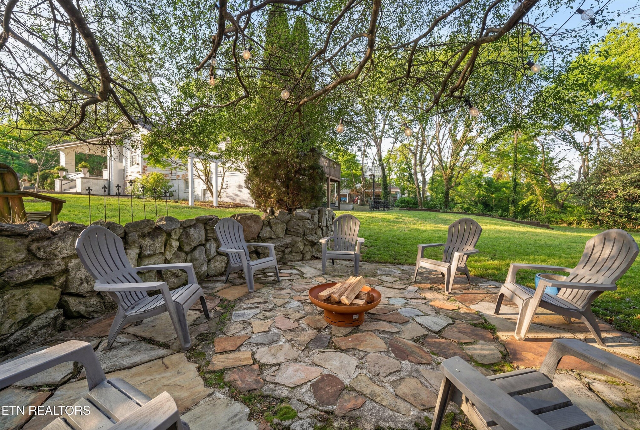 6911 Nubbin Ridge Drive Knoxville, TN 37919 - Photo 35 of 46 a view of a patio with table and chairs under an umbrella