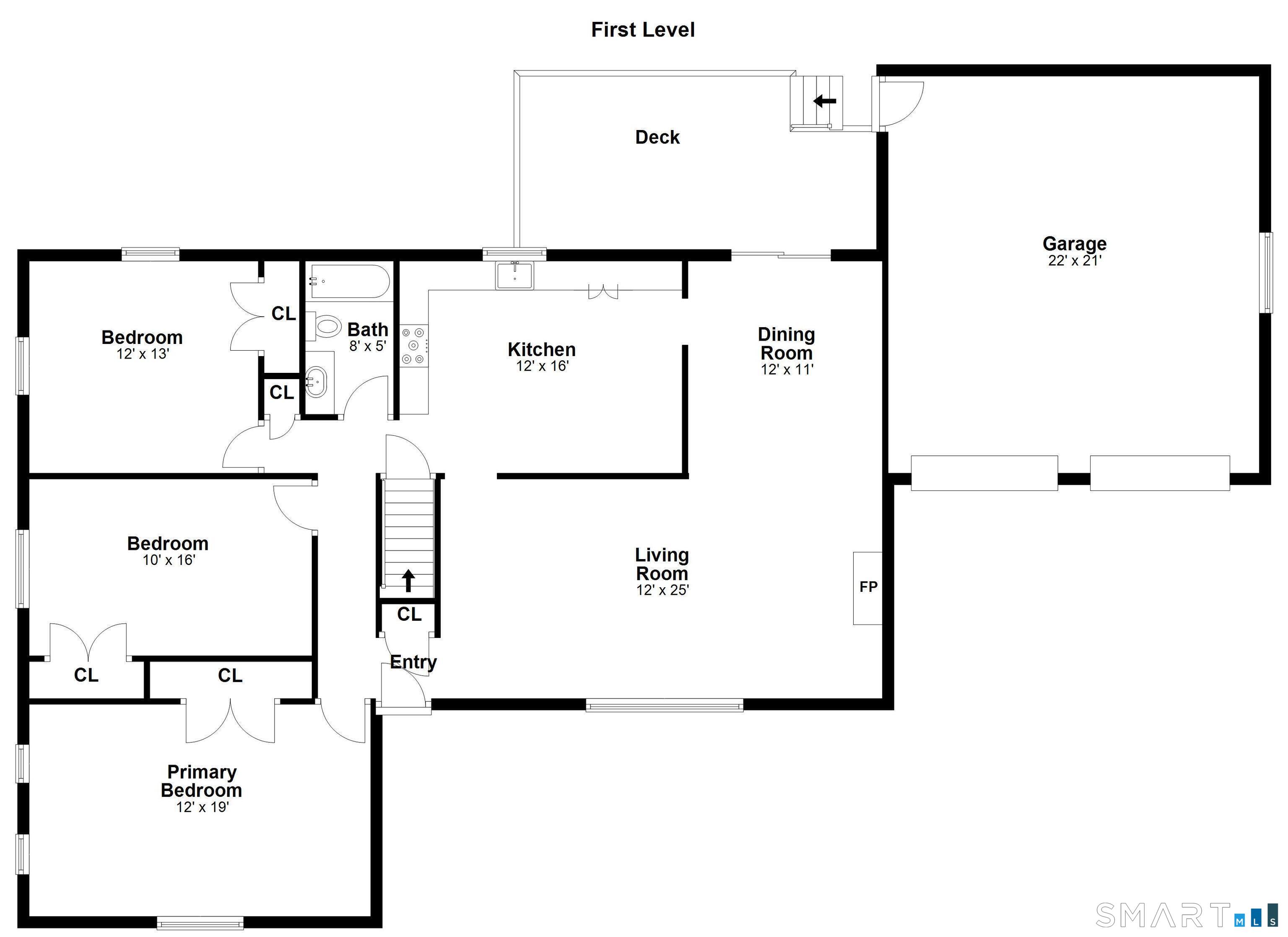 195 Post Oak Road Stratford, CT 06614 - Photo 31 of 32 Main Level Floor Plan