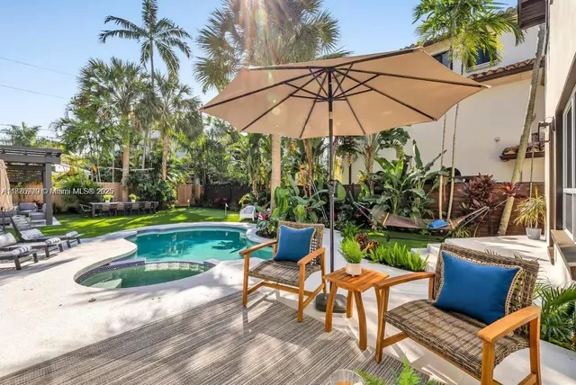 a house view with a outdoor space