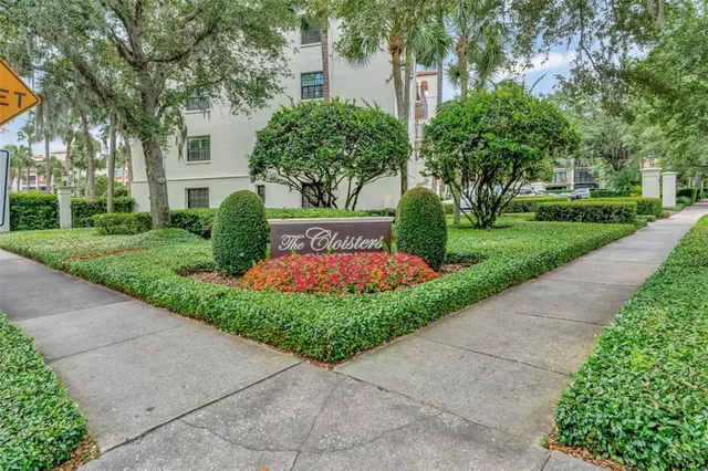 a view of a garden with pathway