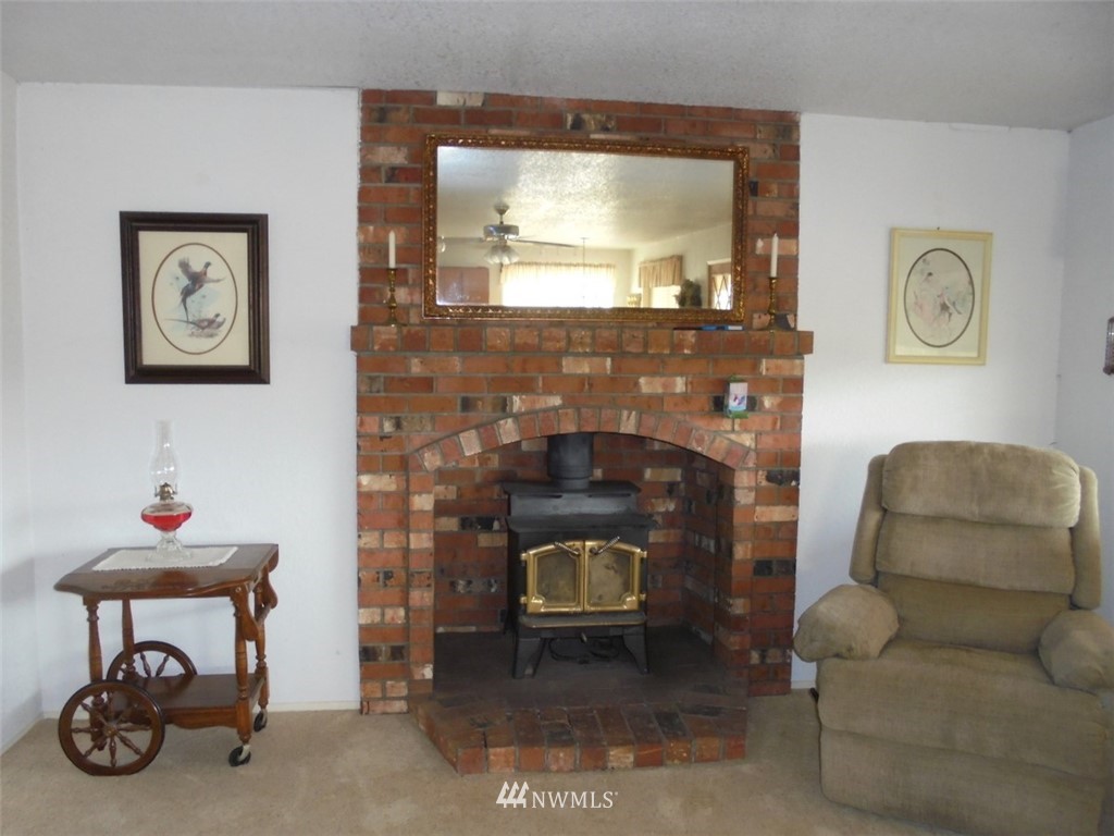 803 Twisp Carlton Road, Unit B Twisp, WA 98856 - Photo 7 of 25 a living room with furniture and a fireplace