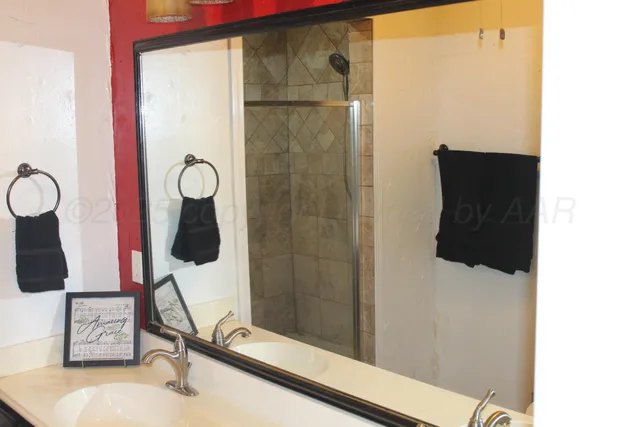 a bathroom with a shower