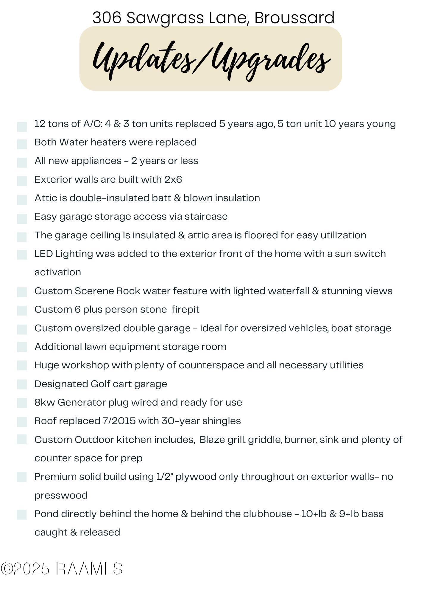 306 Sawgrass Lane Broussard, LA 70518 - Photo 2 of 38 UPGRADES/UPDATES