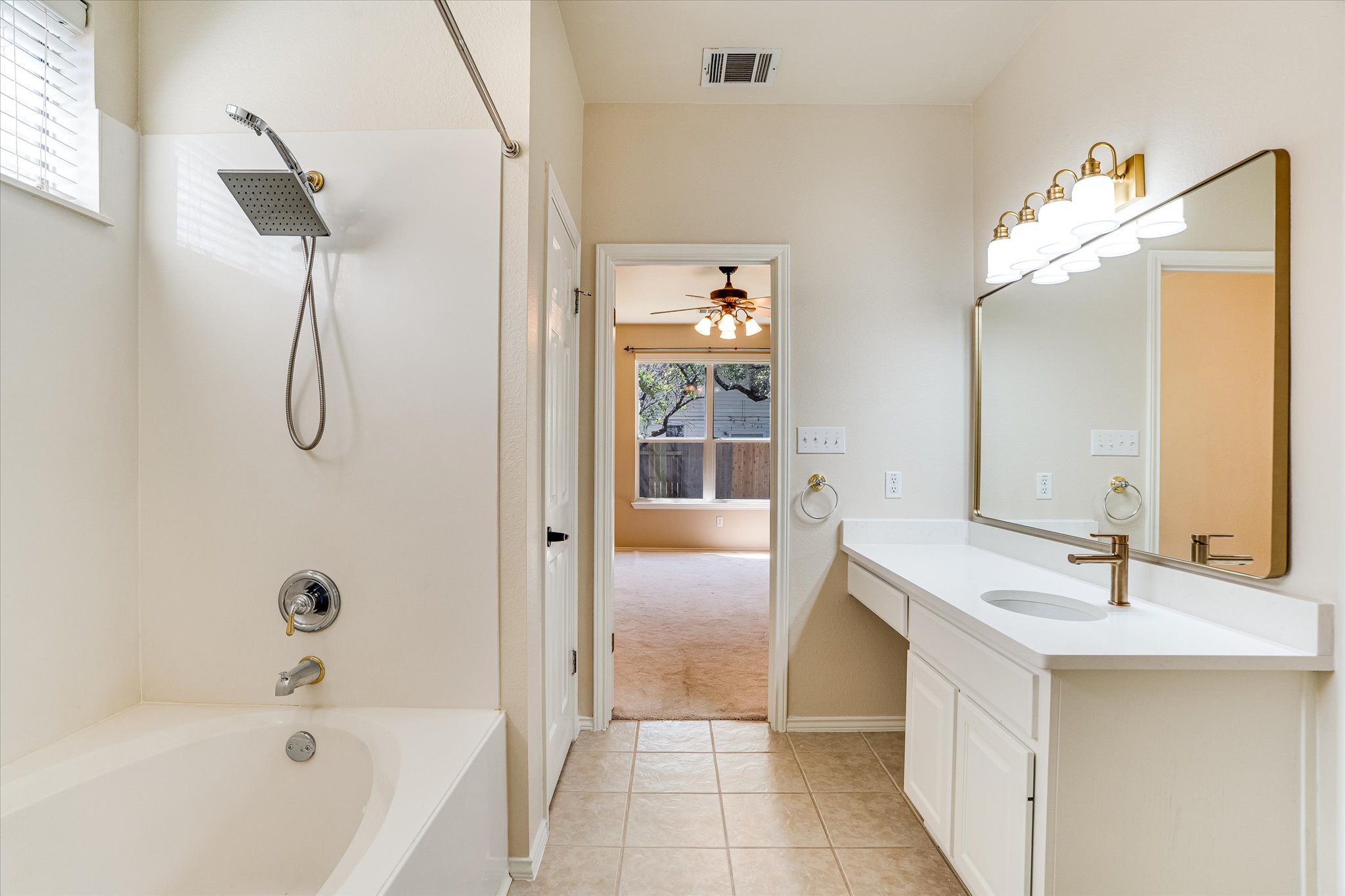 2207 Clover Ridge Drive Cedar Park, TX 78613 - Photo 11 of 21 a bathroom with a bath tub a sink and a mirror