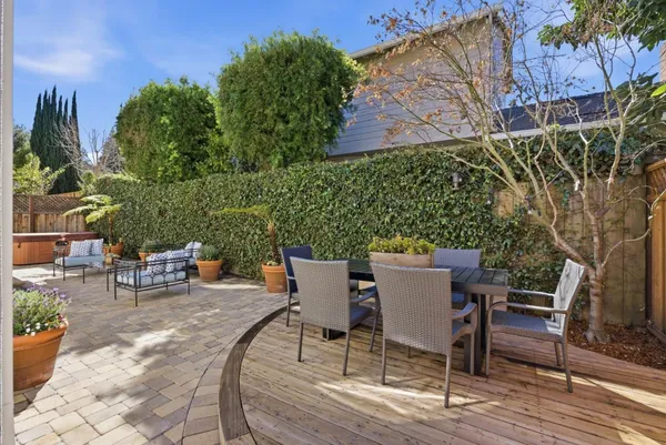 a outdoor view with a sitting space