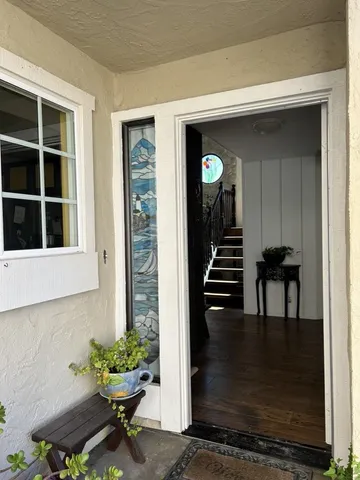 a view of a entryway front of house