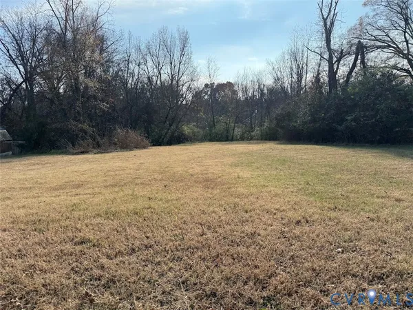 a view of empty field with trees