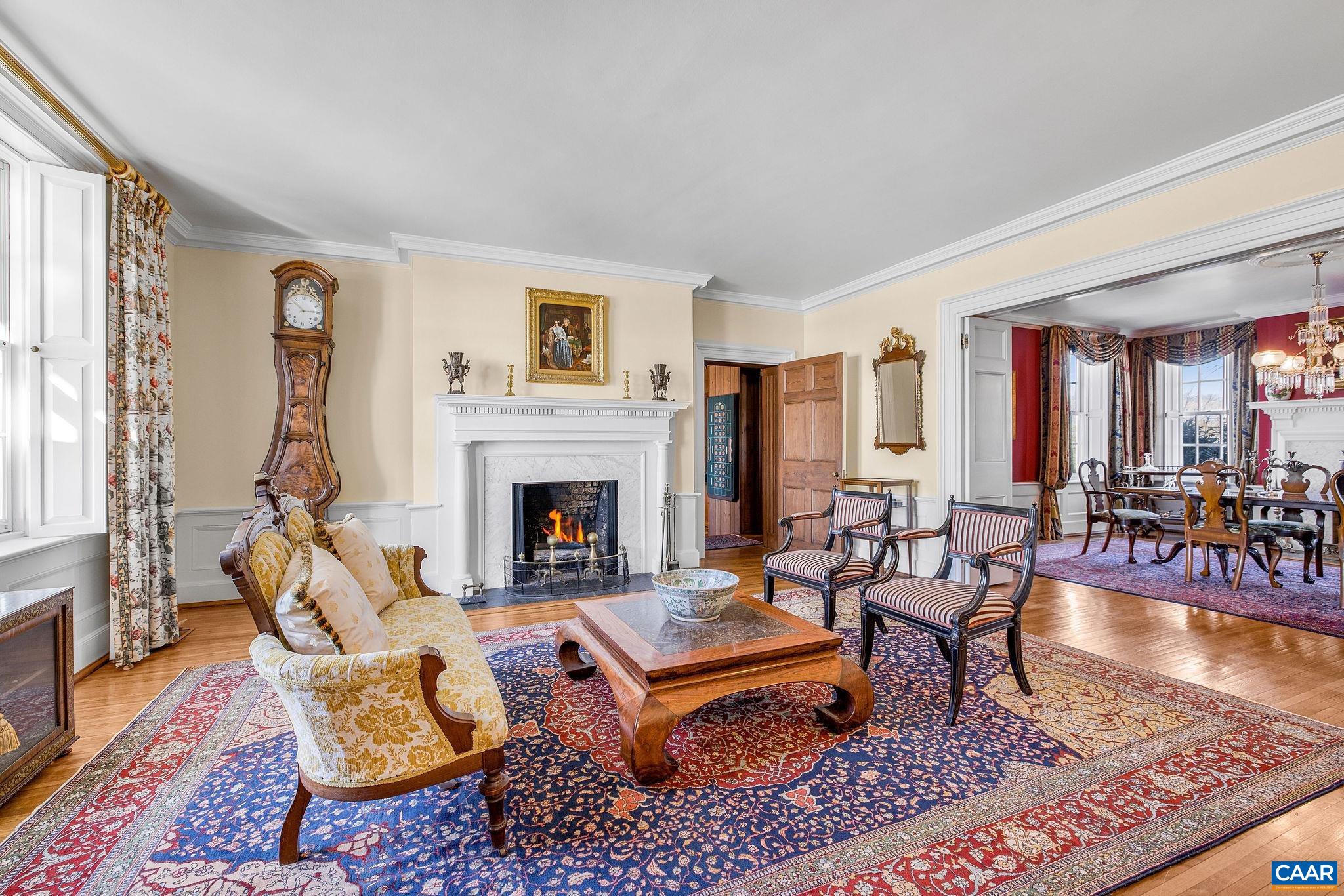 2328 Liberty Corner Road Esmont, VA 22937 - Photo 13 of 75 a living room with furniture a rug and a fireplace